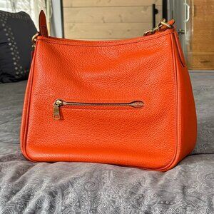 Coach Orange Pebbled Leather "Cary" Shoulder Purse
